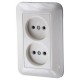 Хит Белый С/У Розетка 2-ая без заземления без шторок, 16А, 250В  RS16-235-B  SE