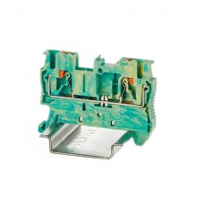 Клемма заземления, зажим push-in, 2 точки подключения, 2.5 кв.мм  VPR-2.5-PE-YG  DKC