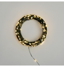 Гирлянда светодиодная Роса с контроллером 30м, 300LED, ТЕПЛЫЙ БЕЛЫЙ, IP20, 230В, зеленый провод  303-276  NEON-NIGHT