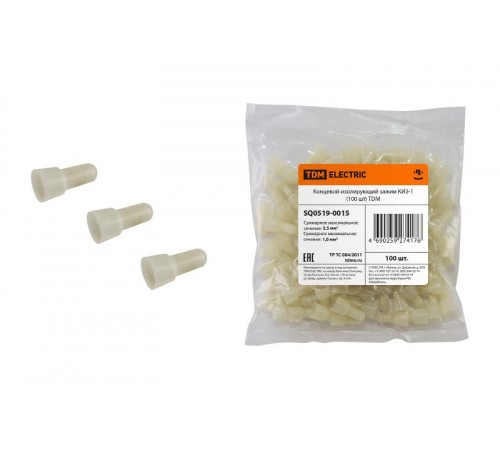 Концевой изолирующий зажим КИЗ-1 (100 шт)  SQ0519-0015  TDM
