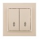 Выключатель 2-кл. СП проходной 10А бежевый Минск EKFERV10-026-20EKF