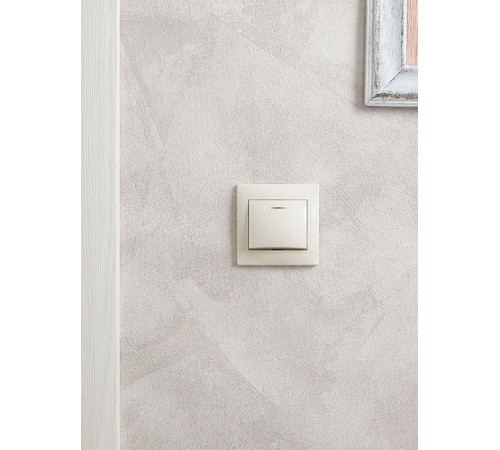 КВАРТА Кремовый Выключатель 1-клавишный с индикацией 10А ВС10-1-1-ККм  EVK11-K33-10-DM  GENERICA