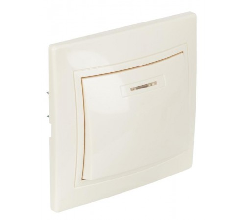 КВАРТА Кремовый Выключатель 1-клавишный с индикацией 10А ВС10-1-1-ККм  EVK11-K33-10-DM  GENERICA