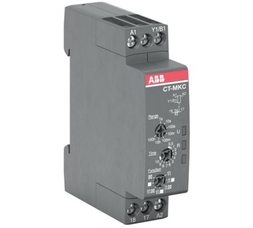 Реле времени CT-MKC.31 компактное п/проводниковое (многофункциональное) 12-240В AC/DC (7 диапазонов времени 0,05с...100ч) 1НО  1SVR508010R1300  ABB