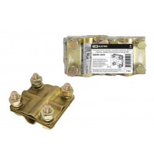 Зажим крестовой стальной с латунным покрытием ЗКСЛ25 стержень - провод 25-95мм2/полоса 3х25мм  SQ2401-0022  TDM