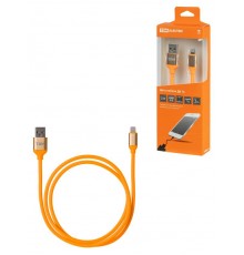 Дата-кабель, ДК 15, USB - Lightning, 1 м, силиконовая оплетка, оранжевый,  SQ1810-0315  TDM