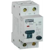 Выключатель автоматический дифференциального тока АВДТ 32 1п+N 6А C 30мА тип AC  MAD25-5-006-C-30  GENERICA