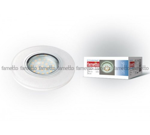 Светильник декор.встр Luciole DLS-L104 GU5.3 CHROME/WHITE доп.LED подсветка 3Вт металл/полимер. хром/белый в технике "Кракле"  10718  Fametto