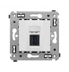 USB 3.0 розетка одинарная в стену, тип А-А, "Avanti", "Белое облако"  4400303  DKC