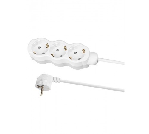 Удлинитель бытовой "Люкс" 3 гнезда, 3 м, с/з, с з/ш, ПВС 3х0,75 мм2, 10 А, 250 В, 2400 Вт  SQ1303-4017  TDM