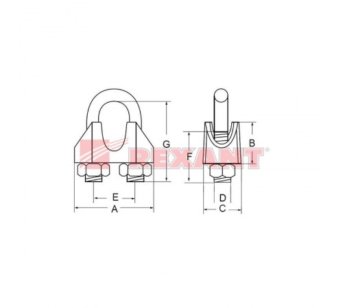 Зажим для троса d 6  09-5606  REXANT