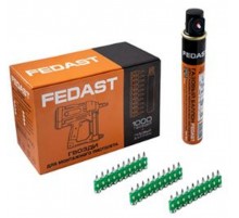 Гвозди 3.0*19 мм усиленные для монтажного пистолета в комплекте с газовым баллоном 165 мм   fd3019egfc  FEDAST