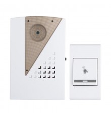 Звонок беспр. на батарейках 004 (бел.-сер. 36 мелод. с индик. 2х1,5В АA дист. 80м.)  DBB-A-004  EKF