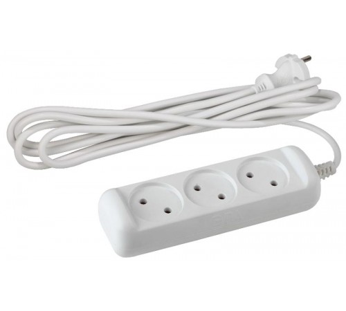 UX(6)-3-5m Удлин-ль без зазeмл., 2х0.75мм2, ПВС, 3гн, 5м (5/20/720)  Б0038569  ЭРА