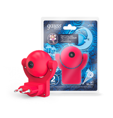 Светильник розеточный с фиксированной проекцией и датчиком освещения, 0,5W, розовый  DIY0032  Gauss