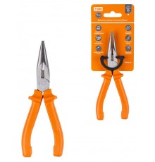 Длинногубцы (тонкогубцы), с пластиковыми рукоятками, углеродистая сталь, 160 мм, серия "Гранит"  SQ1009-0201  TDM