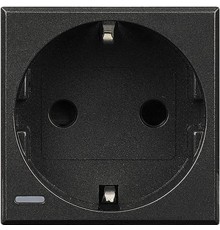 Axolute Розетка 2К+З, 10/16 А 250 В с боковыми заземляющими контактами Schuko, с экранированными контактами, цвет антрацит, немецкий стандарт  HS4141