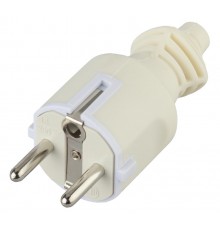 Вилка V4(W)  c/з 16A прямой ввод белая (10/200/6000) Б0019188  ЭРА