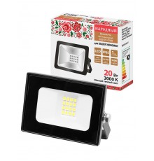 Прожектор СДО-05-020 20 Вт, 1600 лм, 3000 К, 220-240 В, IP65, черный, Народный  SQ0336-0317  TDM