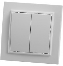 PSW10-9004-01 Выключатель 2-клавишный, 250В, 10А, серия Эрна, белый  39044  STEKKER