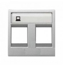ABB Zenit Серебряный Накладка 2-я тел/комп розетки(для суп.2017.2,2017.3,2018,2018.5,2018.6,2018.8  N2218.2 PL   2CLA221820N1301  ABB