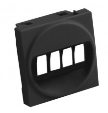 Накладка аудио-розетки (черный бархат)  857408-1  Ecoplast