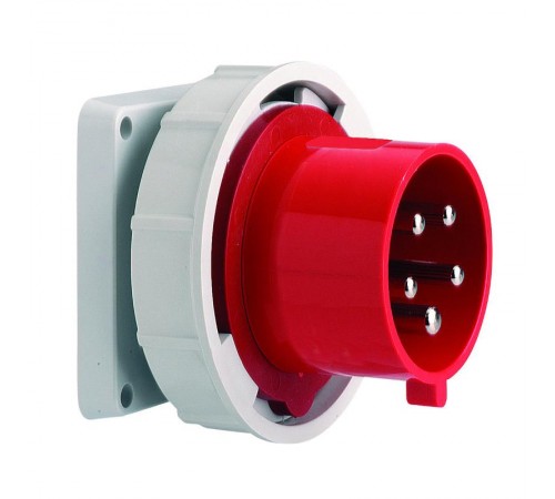 Вилка встраиваемая 32А 5р(3р+N+PЕ,) 400В 6h IP67 фланец 85х85 28109 I 28109-Bals I Bals