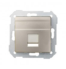 Simon 82 Адаптер со шторками на 1 коннектор UTP (RJ45), FTP (RJ45), RJ12, AMP, S82, S82N, шампань  82005-34  Simon