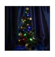 Гирлянда линейная Роса (на плоском проводе) 220V, 100 LED 10м, мультиколор, IP 20,  прозрачный шнур 3м, CL578  48621  FERON