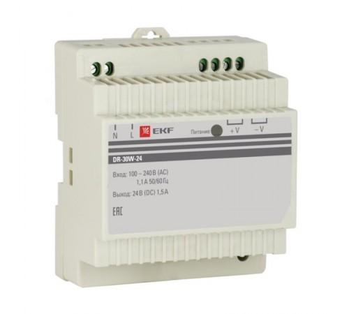 Блок питания 24В DR-30W-24 EKF PROxima  dr-30w-24  EKF