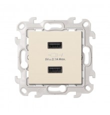 Simon 24 Сл. кость Зарядное устройство розетка 2хUSB  2411096-031  Simon