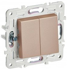 SKANDY Выключатель 2-клавишный 10А SK-V04Sa песочный  SK-V20-0-10-K98  IEK