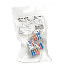 Клемма монтажная для фазных проводников, 2 контактные группы,(DIY упак 2 шт), LD222-424 39488 Stekker