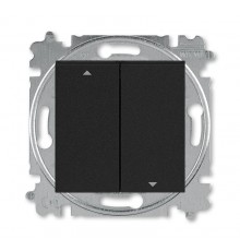 ABB Levit Антрацит / дымчатый чёрный Выключатель жалюзи 2-кл. без фиксации клавиш  3559H-A88445 63W  2CHH598845A6063  ABB