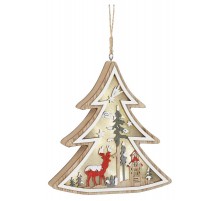 Новогодний декоративный светильник Ёлочка, ENGDS-17 h 14 см, 3ААА, IP20  Б0056010  ЭРА