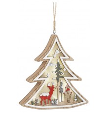 Новогодний декоративный светильник Ёлочка, ENGDS-17 h 14 см, 3ААА, IP20  Б0056010  ЭРА