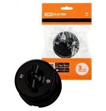 Выключатель поворотный проходной с ручкой (бантик) 10А черный "Виви"  SQ1820-1205  TDM