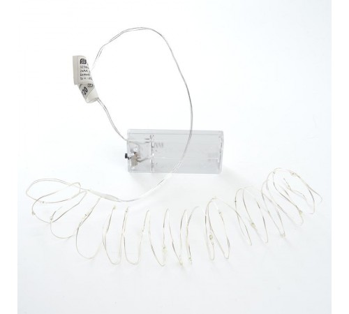 Гирлянда линейная 20 LED 2м, желтый, батарейки 2*АА, IP 20, шнур 0,5м ,CL570  41634  FERON