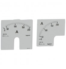 Измерительная шкала (1 круглая + 1 квадратная) для аналоговых амперметров - 0-200 A  014615  Legrand