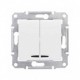 Sedna Белый Выключатель 2-клавишный с подсветкой 10А (сх 5)  SDN0300321  Schneider Electric