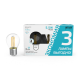 Лампа светодиодная   Basic Filament Шар 5,5W 530lm 4100К Е27 LED (3 лампы в упаковке) 1/20  1051226T  Gauss