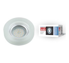 Светильник декор.встр Luciole DLS-L110 GU5.3 CHROME/MATT CLEAR GU5.3 доп.LED подсветка 3Вт металл/стекл. Хром/мат+прозр  UL-00000361  Fametto
