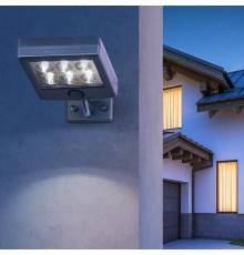 ERAFS024-07 Прожектор фасадный с датчиком движения c выносной солнечной батареей, 6LED,150lm  Б0044247  ЭРА