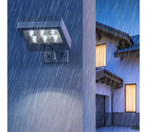 ERAFS024-07 Прожектор фасадный с датчиком движения c выносной солнечной батареей, 6LED,150lm  Б0044247  ЭРА