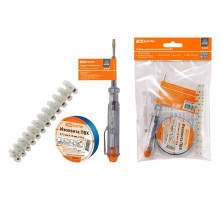 Набор для электромонтажа НЭМ-1, индикатор, изолента 15х10м, ЗВИ 12х5мм2, ЭкспертЭлектрик  SQ1017-0201  TDM