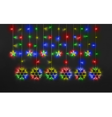 Гирлянда  95 123 NGF-D032-04 (бахрома звезды и снежинки RGBY 2.5*1м IP2  95123  Navigator