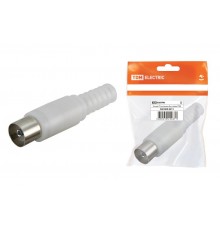 Гнездо TV антенное пласт. без пайки белое, инд. упаковка   SQ1809-0011  TDM