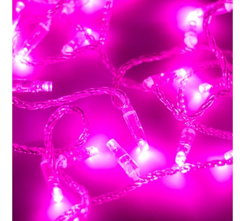 Светодиодная гирлянда ARD-STRING-CLASSIC-10000-CLEAR-100LED-FLASH PINK (230V, 7W)  025792  Arlight
