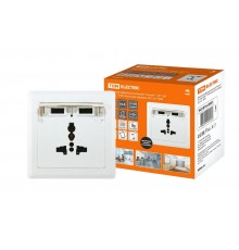 Блок мультифункциональный "Сенеж 1" 2П 10А 250В + 2 USВ-порта для зарядки 5В 2,1А  SQ1816-0001  TDM