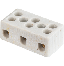Клемма керамическая винтовая КВ 1,5 - 6 мм 3 пары контактов 24А до 350 °C КЗВ NTB-HCR-3-24/WH  61710  Navigator